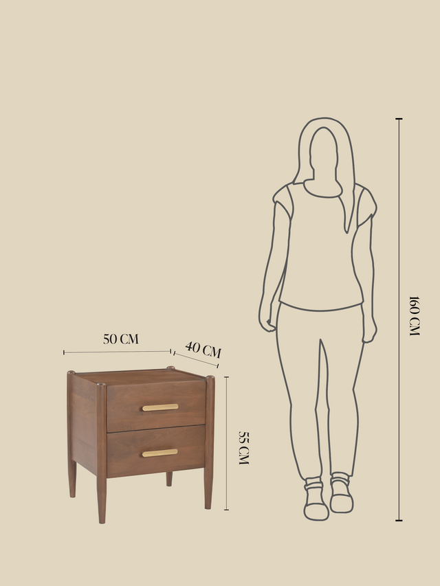 Sally Mango Wood Bedside Table