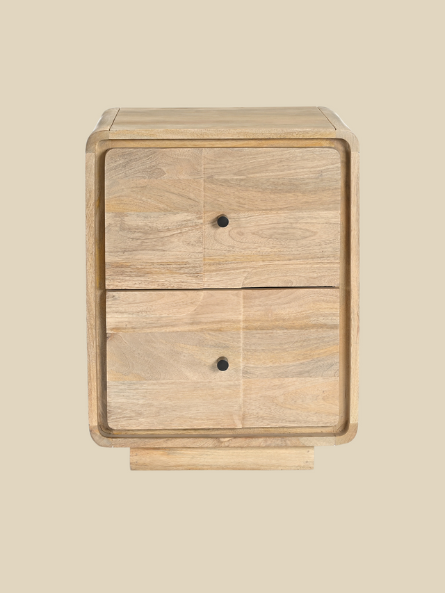 Luce Mango Wood Two Drawer Bedside Table