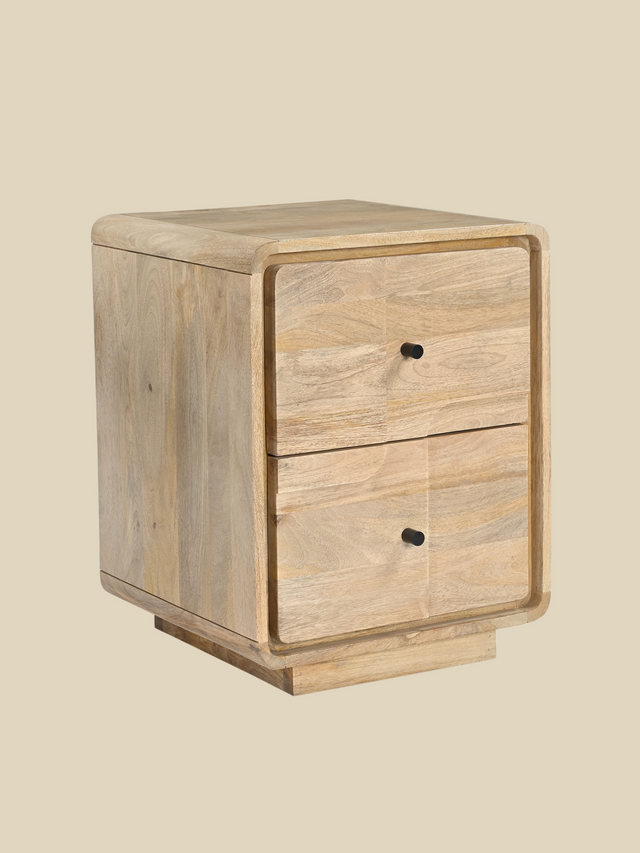 Luce Mango Wood Two Drawer Bedside Table