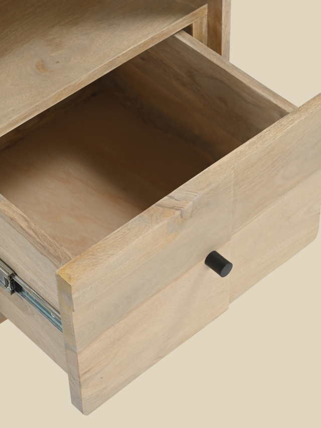 Luce Mango Wood One Drawer Bedside Table
