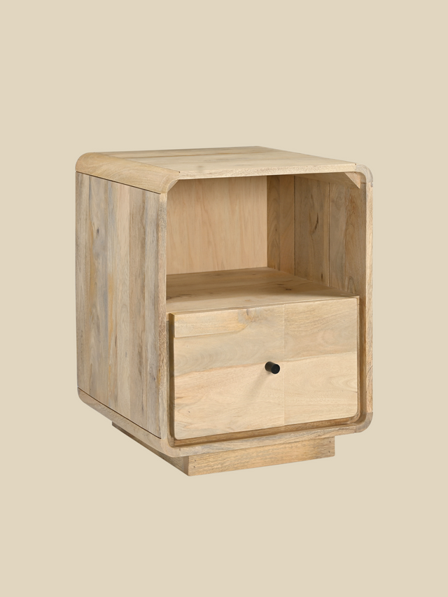 Luce Mango Wood One Drawer Bedside Table