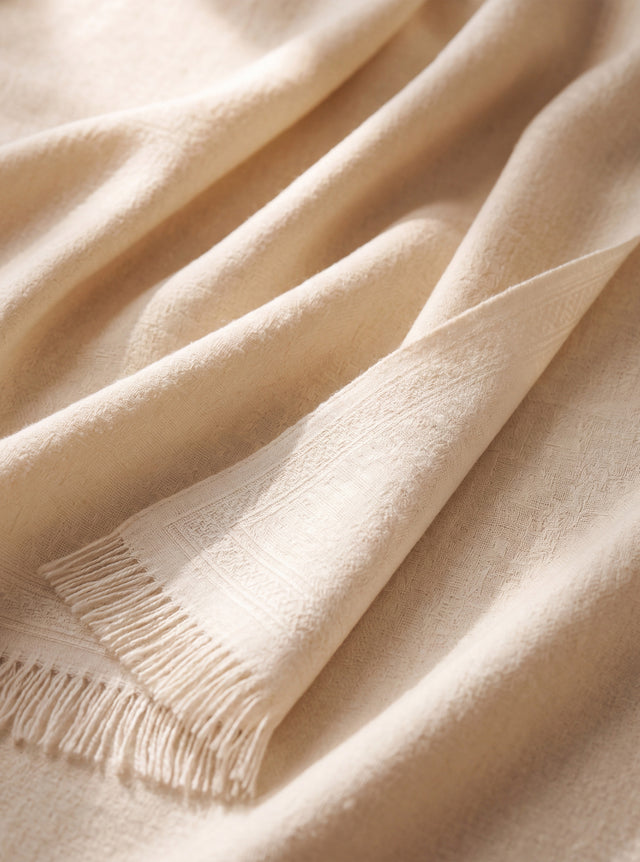 Chaukor Cashmere Wool Scarf - Oat