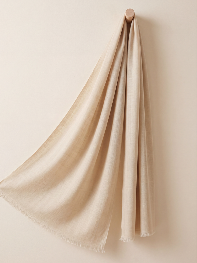 Chaukor Cashmere Wool Scarf - Oat