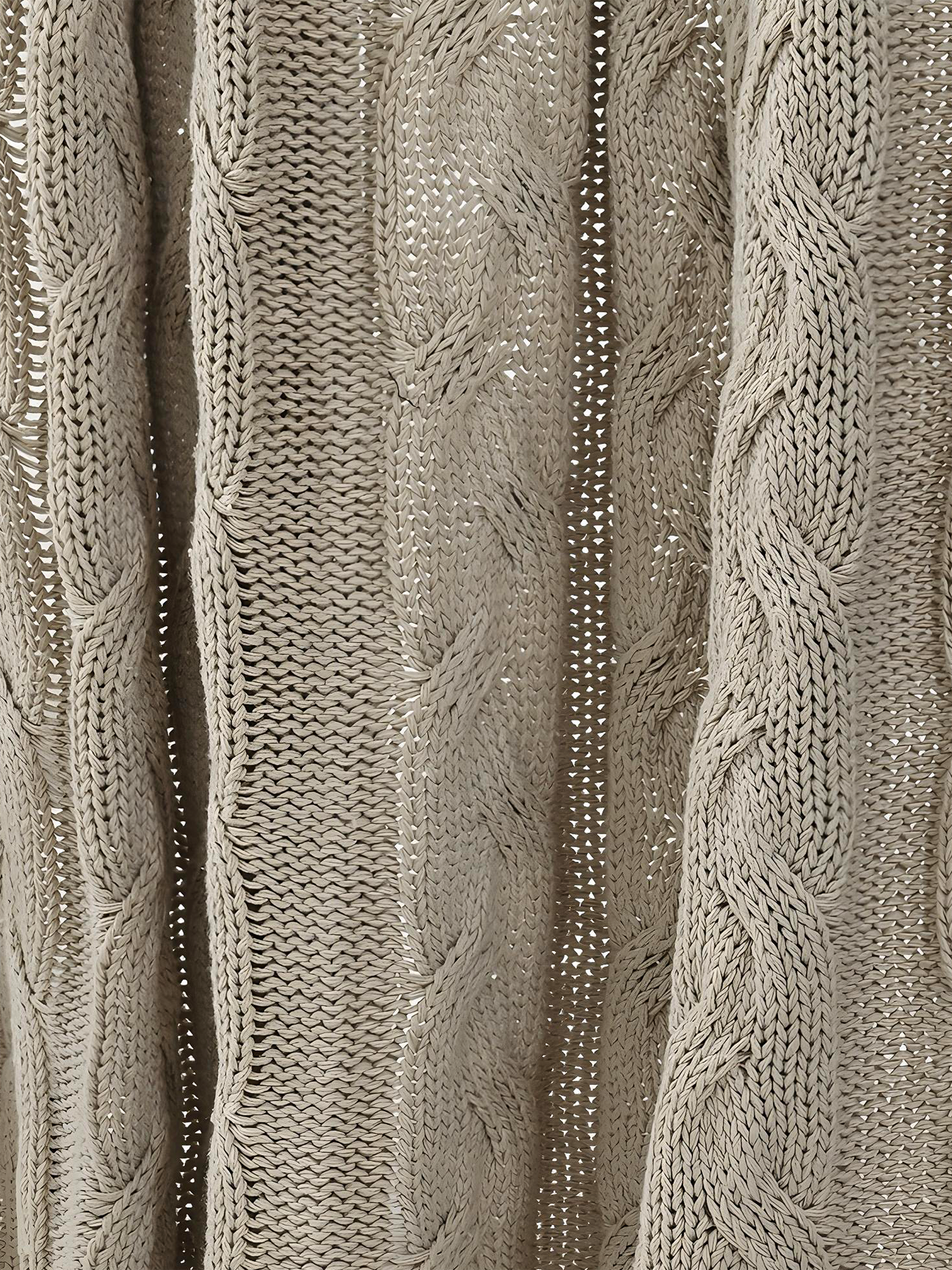 Cason Beige Cotton Knitted Throw