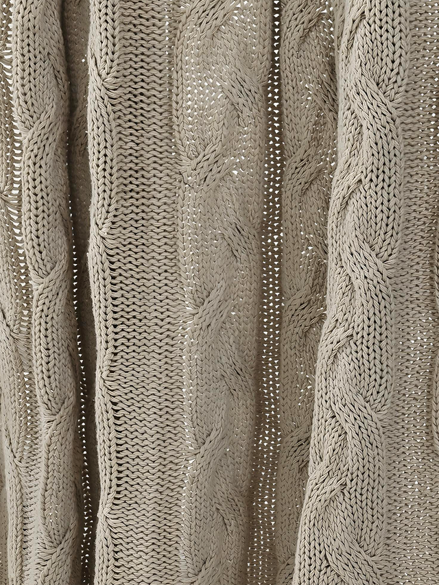 Cason Beige Cotton Knitted Throw