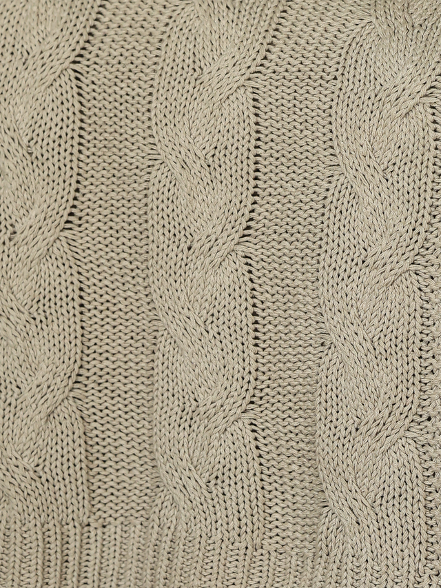 Cason Beige Cotton Knitted Throw