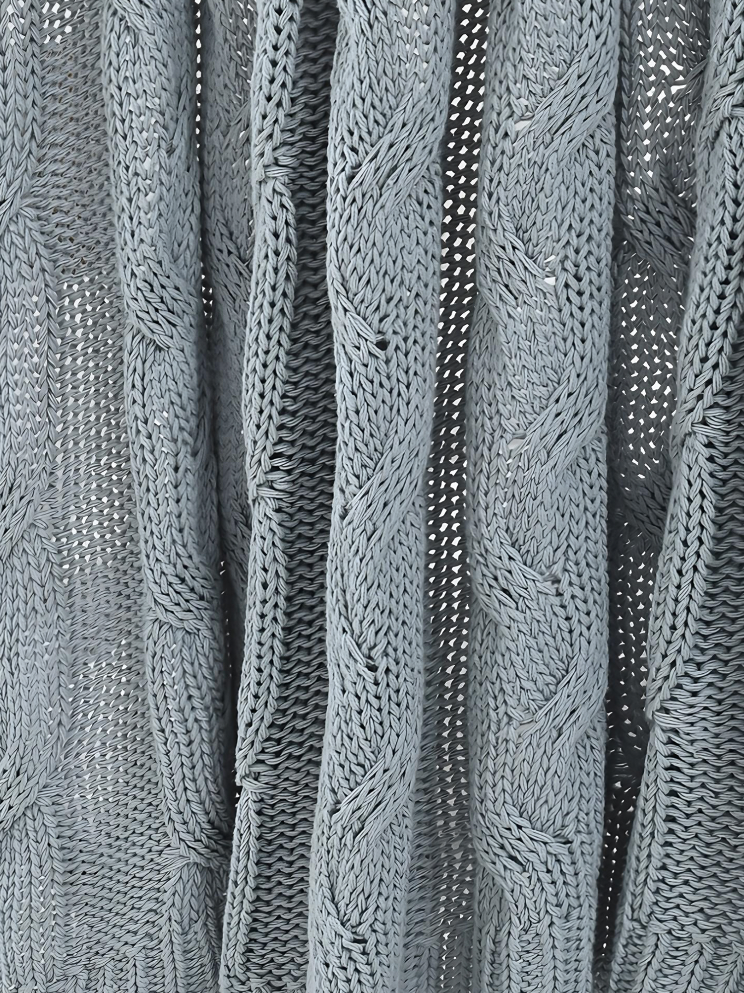 Cason Blue Cotton Knitted Throw