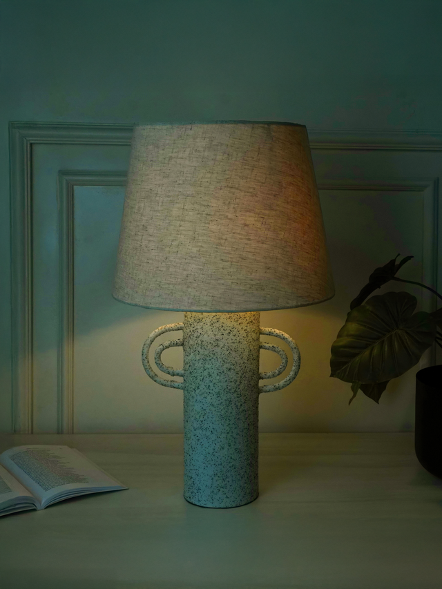 Darcy Textured Grey Metal Table Lamp