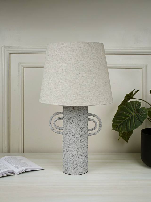 Darcy Textured Grey Metal Table Lamp