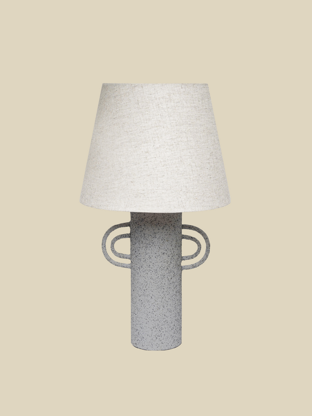Darcy Textured Grey Metal Table Lamp