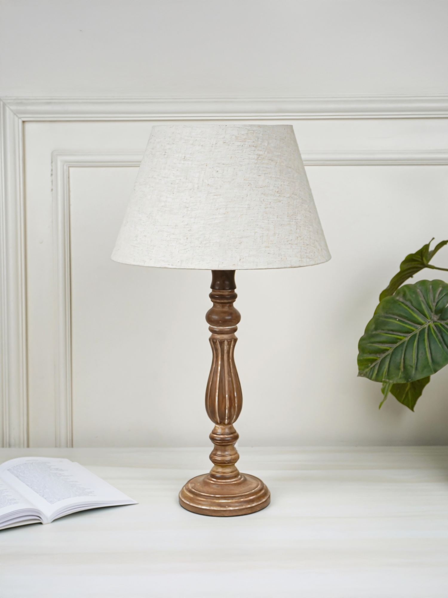 Quinn Brown Wooden Table Lamp