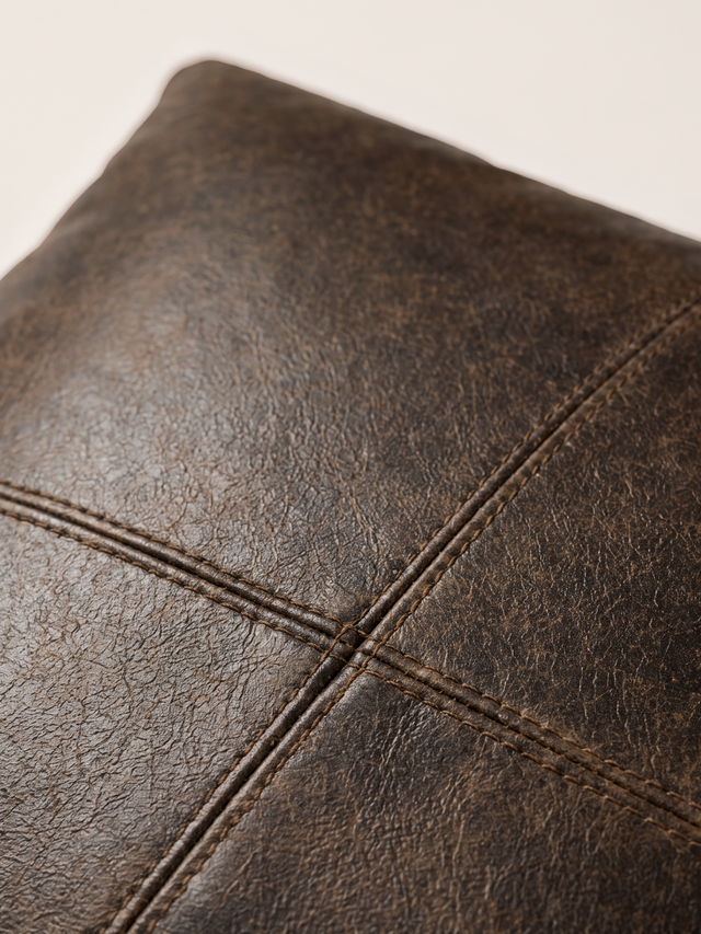 Cru Leather Cushion - Brown