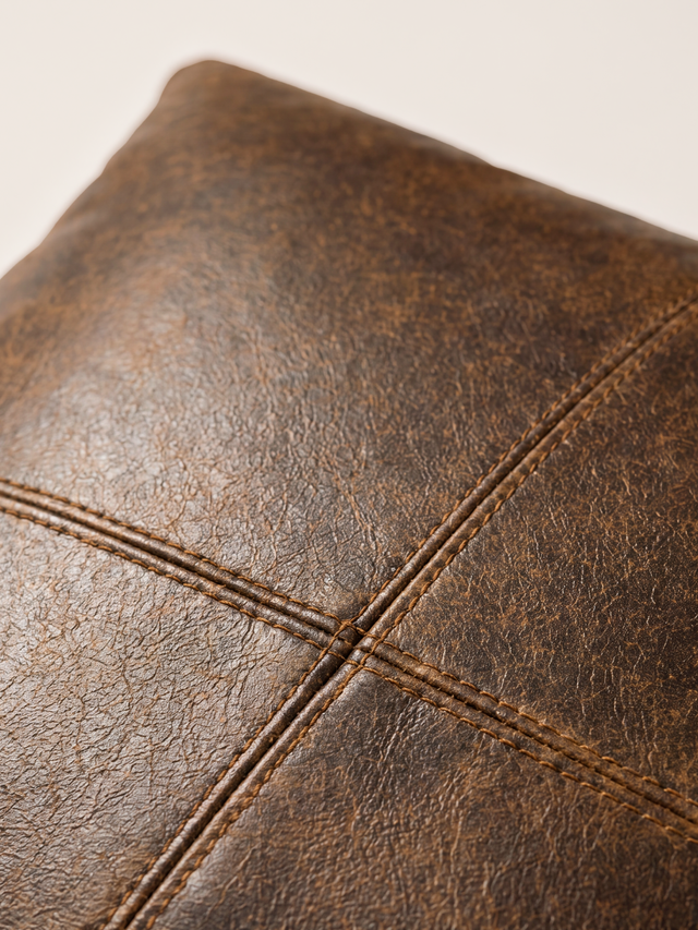 Cru Leather Cushion - Brown