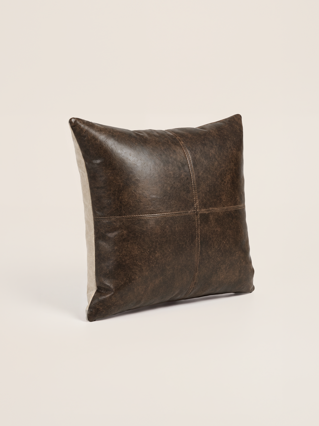 Cru Leather Cushion - Brown