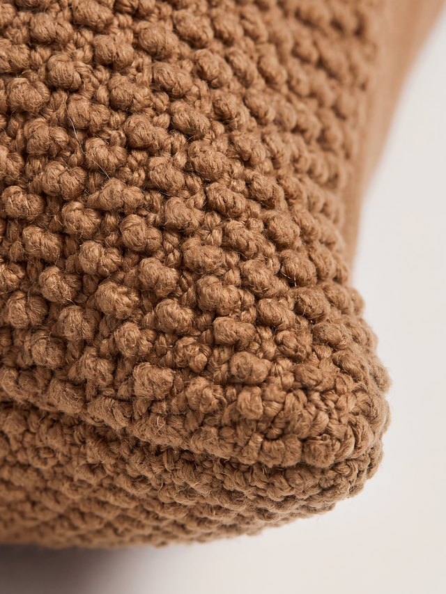 Lev Split Suede Cushion - Tan