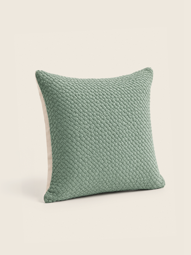 Lev Split Suede Cushion - Light Green
