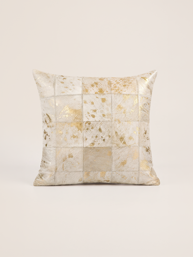 Juno Hair on Hide Cushion - Gold