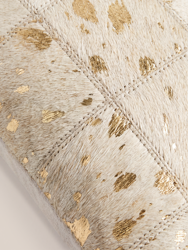 Juno Hair on Hide Cushion - Gold