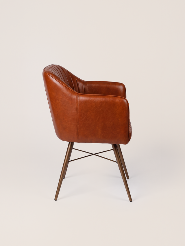 Corso Waxy Leather Dining Chair - Cognac