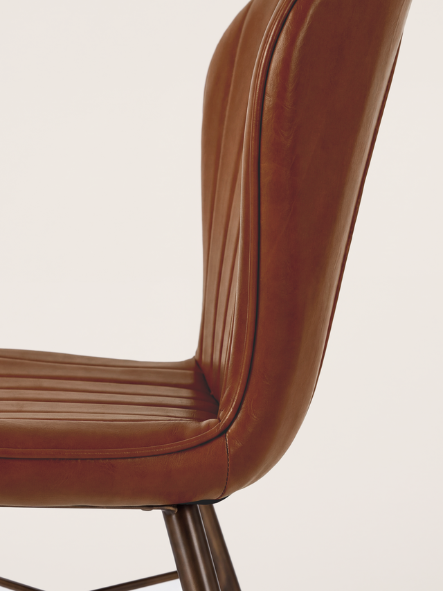 Ren Waxy Leather Dining Chair - Cognac