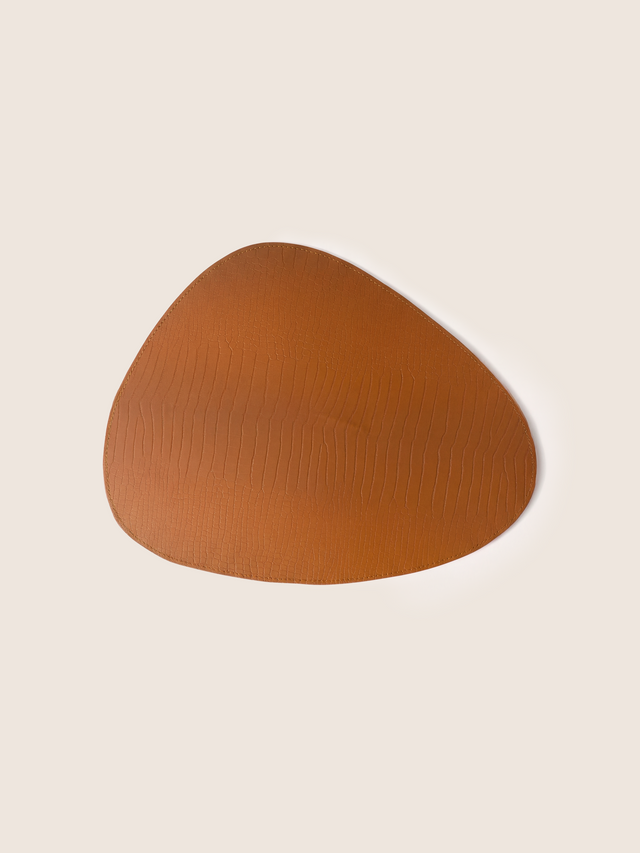 Carley Leather Placemat , set of 4 - Tan