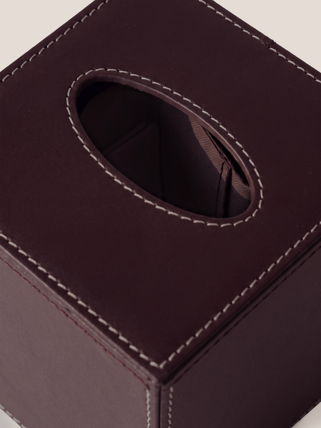 Rowe Leather Tall Tissue Box