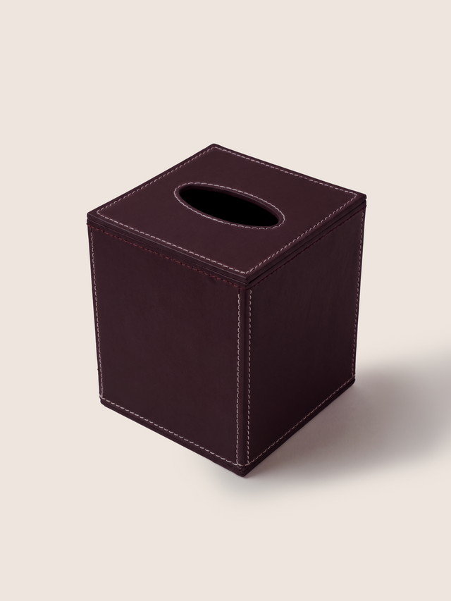 Rowe Leather Tall Tissue Box