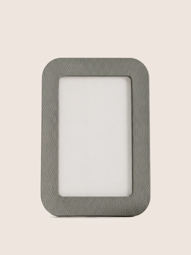 Faro Shagreen Leather Photo Frame, Set of 2 - Grey