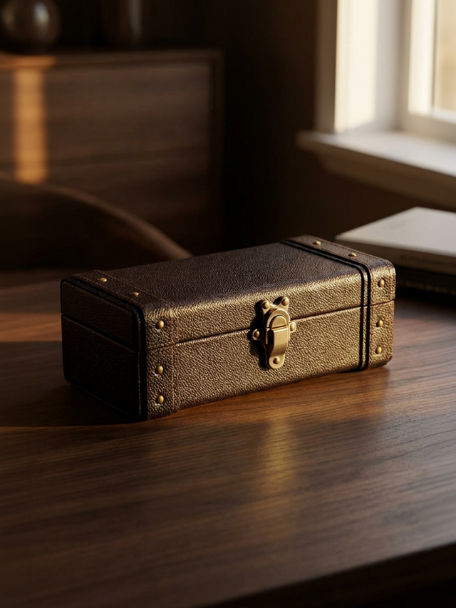 Bex Waxy Leather Watch Box - Brown