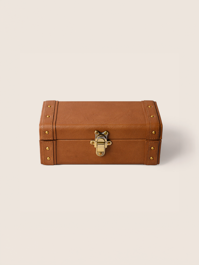 Bex Waxy Leather Watch Box - Cognac