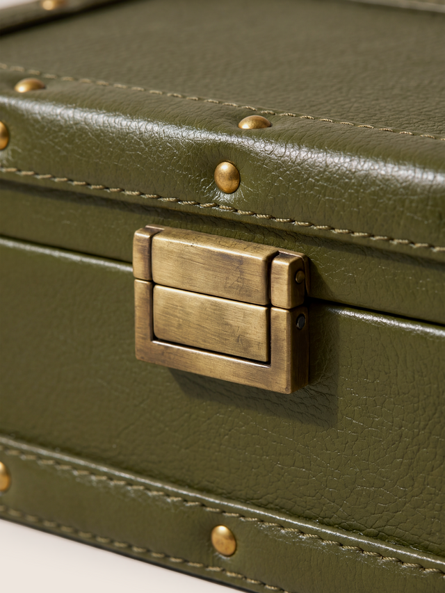 Torso Waxy Leather Keepsake Box - Green