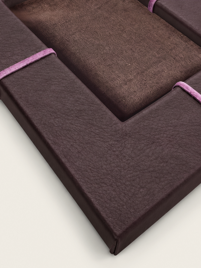 Pulcher Waxy Leather Photo Frame - Burgundy