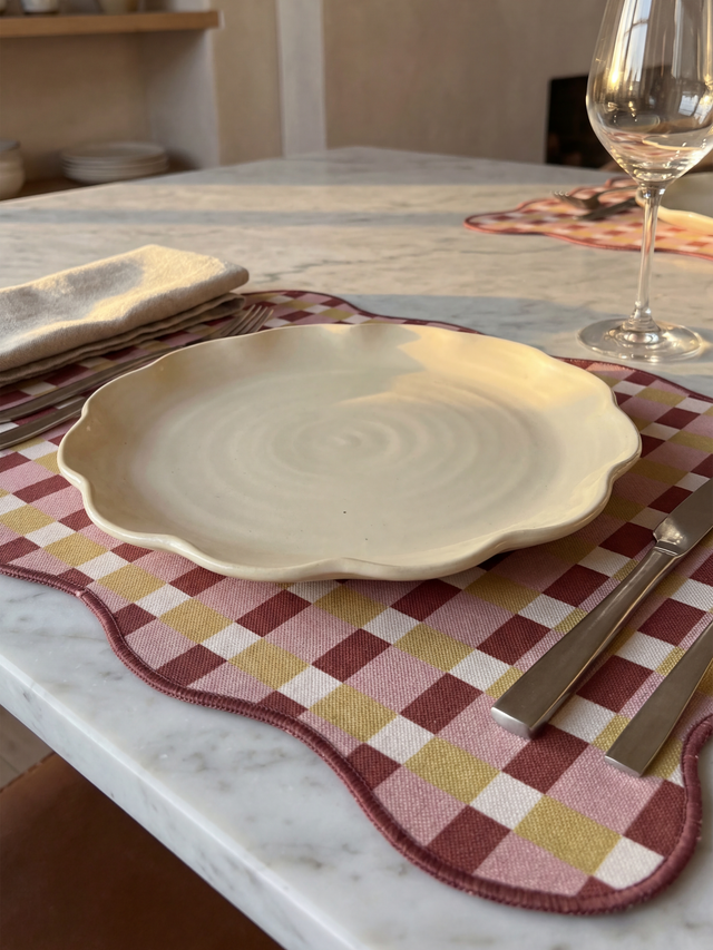 Varasi Checkered Print Table Placemats, Set of 6