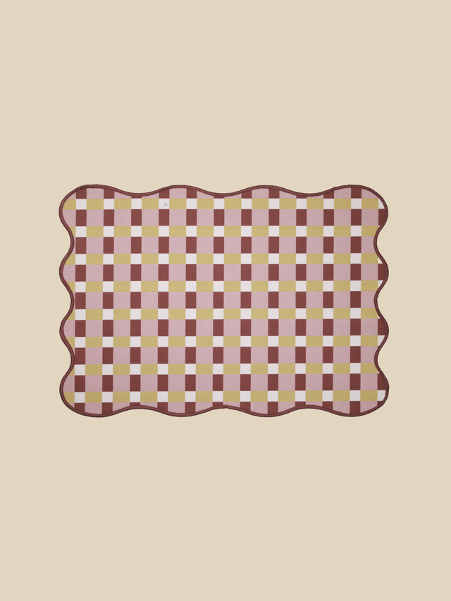 Varasi Checkered Print Table Placemats, Set of 6