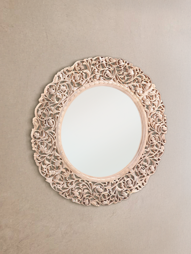 Zaria Carved Wooden Wall Mirror