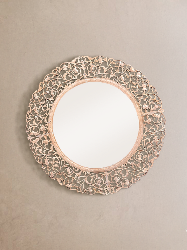 Zaria Carved Wooden Wall Mirror