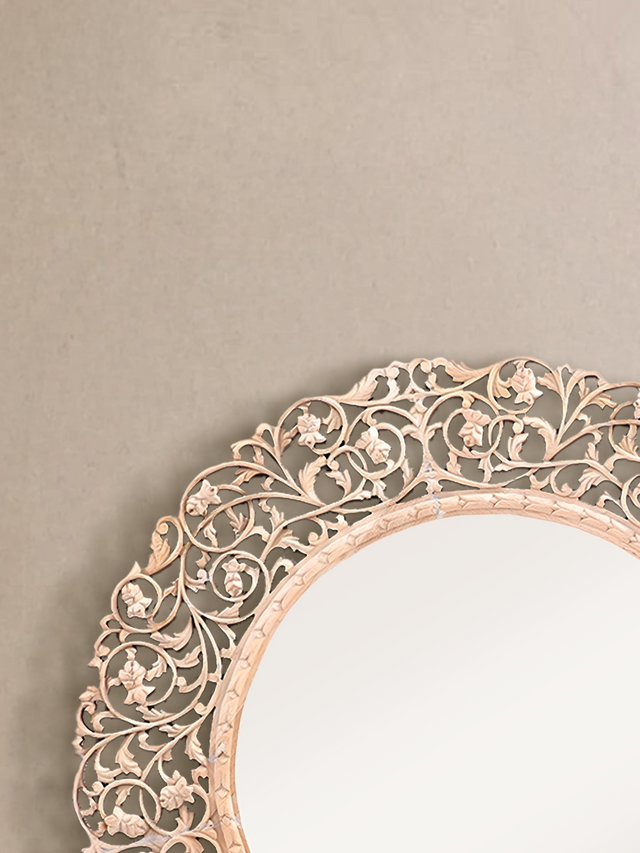 Zaria Carved Wooden Wall Mirror