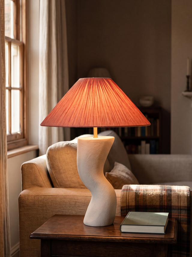 Charlotte Raffia Lampshade with Miru Paper Mache Base