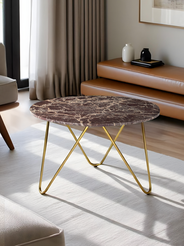 Edwin Marble Coffee Table - Gold Base