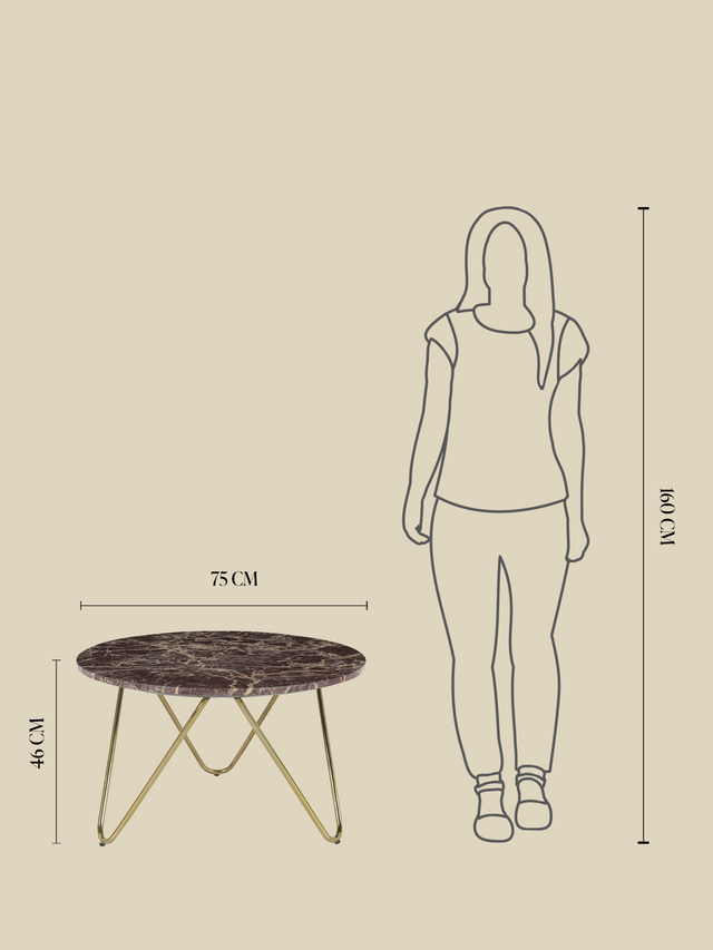 Edwin Marble Coffee Table - Gold Base