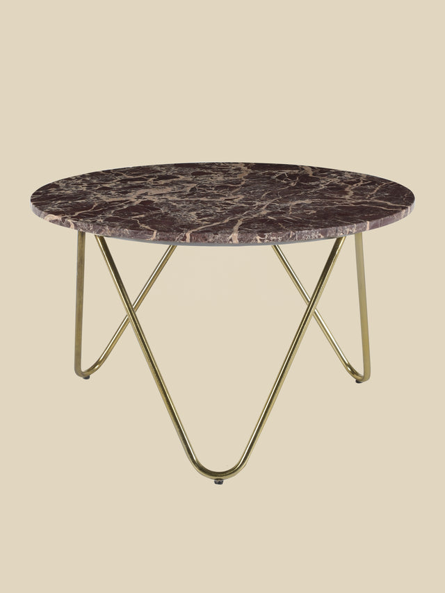 Edwin Marble Coffee Table - Gold Base
