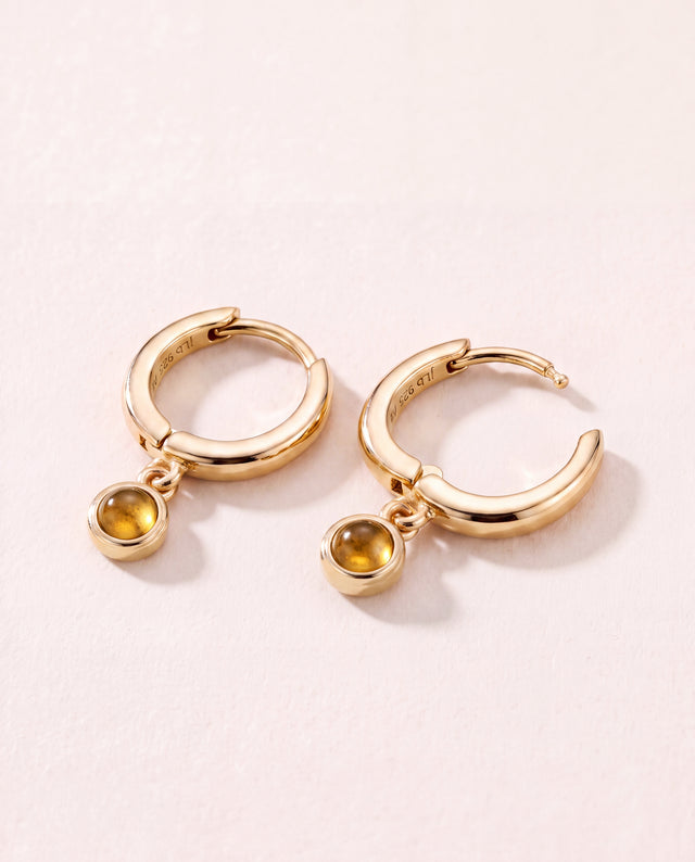 Demi Citrine Double Hoop Earrings - 18k Gold Vermeil