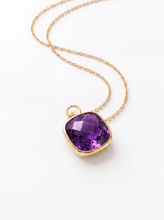 Luma African Amethyst Pendant - 18k Gold Vermeil