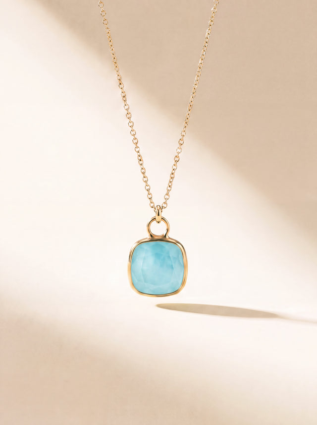 Luma Aquamarine Pendant - 18k Gold Vermeil