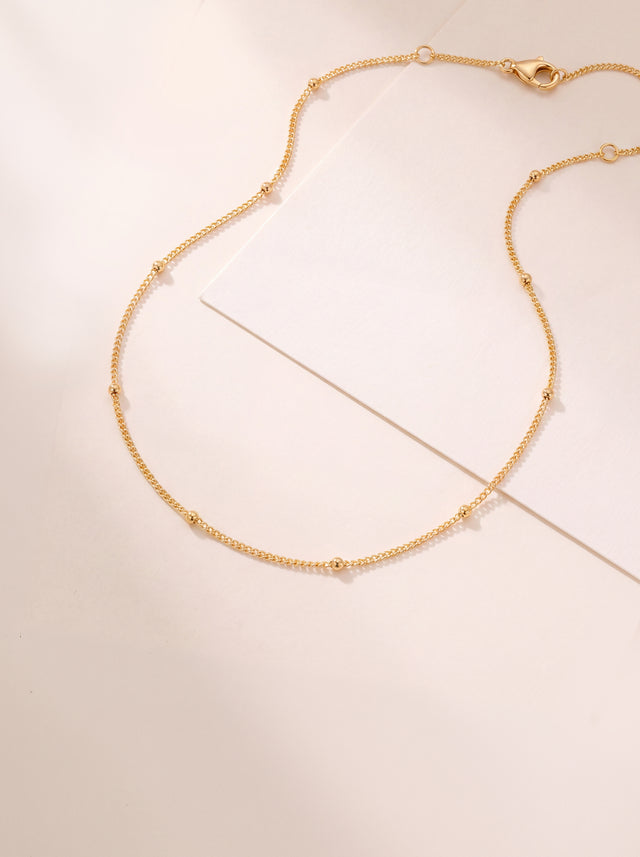 Strand Bead Chain Necklace - 18k Gold Vermeil