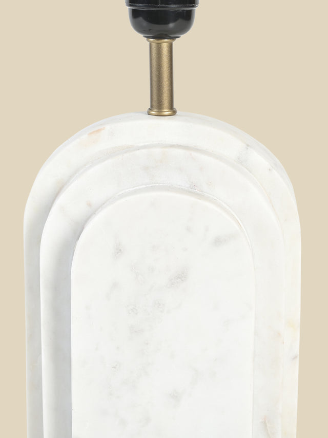 Luisa Raffia Lampshade with Arko Marble Geometric Lamp Base