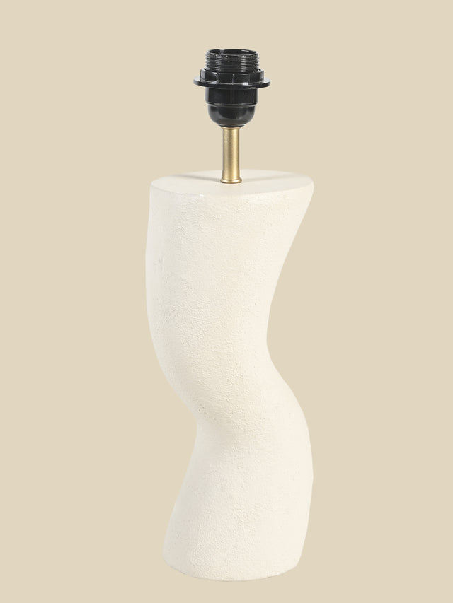 Luisa Raffia Lampshade with Miru Paper Mache Sculptural Lamp Base