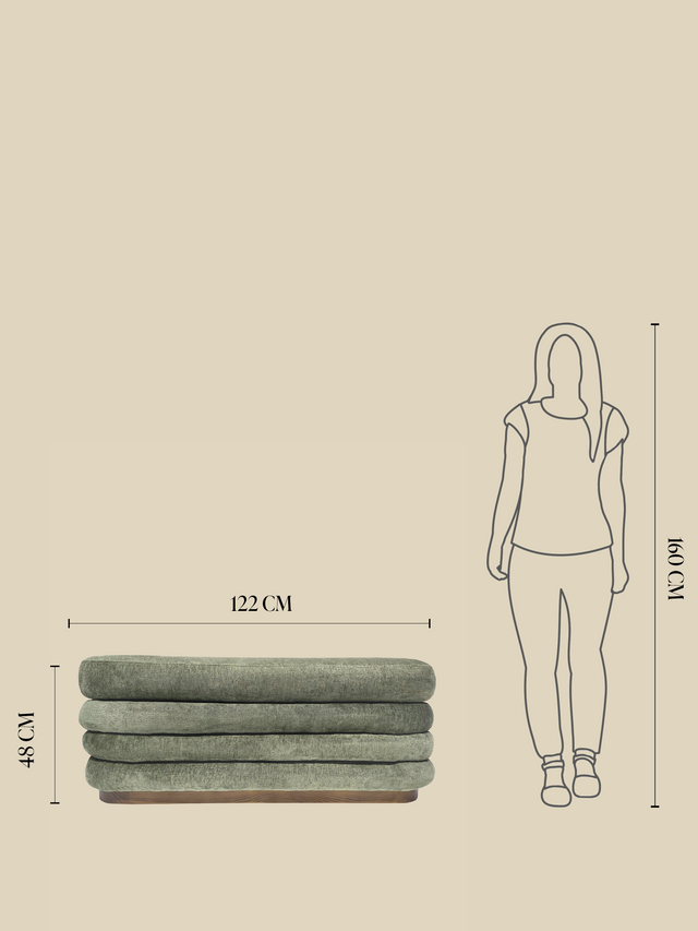 Khalia Green Storage Ottoman