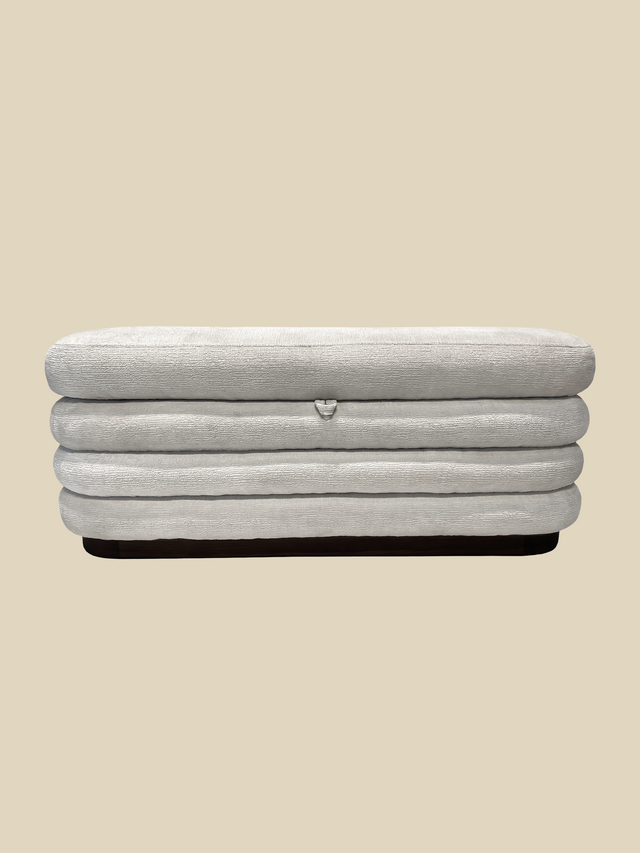 Khalia Ivory Storage Ottoman