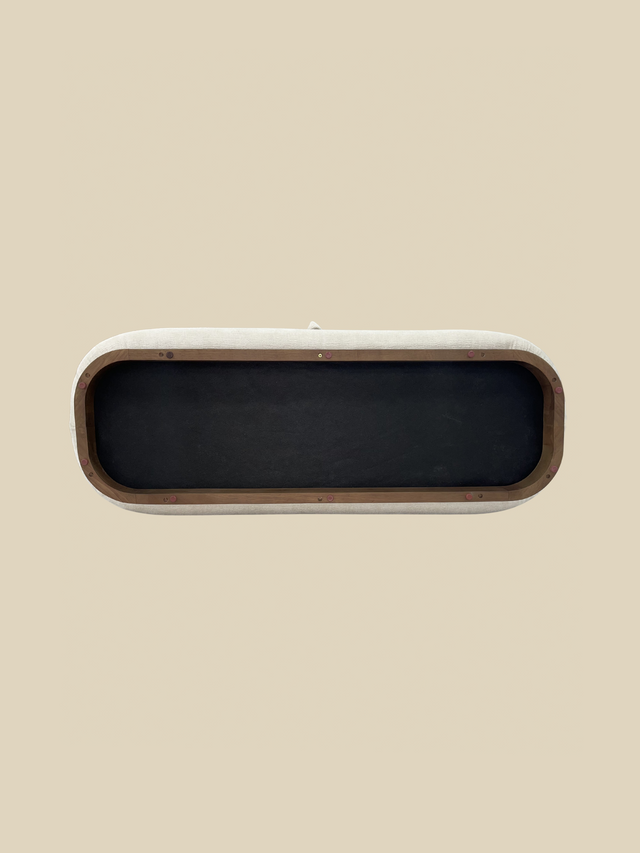 Khalia Ivory Storage Ottoman